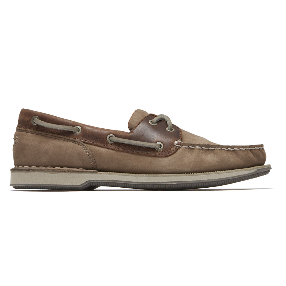 Rockport Mens Boat Shoes Grey - Perth - UK 854-LVTOHG